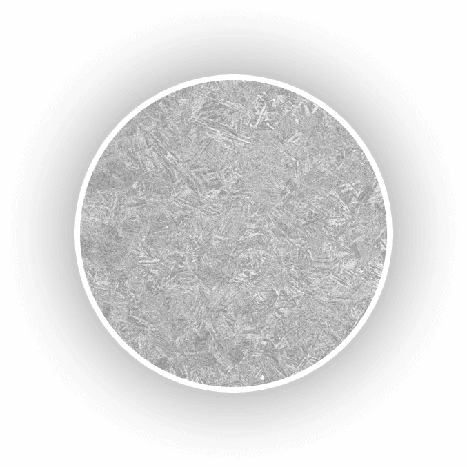 A white circle on a gray background.