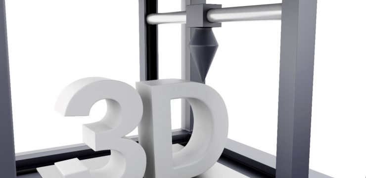 A 3d printer with the word 3d printed on it.