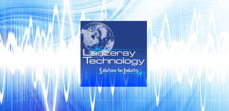 A blue background with the words laserray technology.