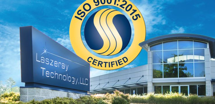 A building with a sign that says iso 9001-2015 certified.