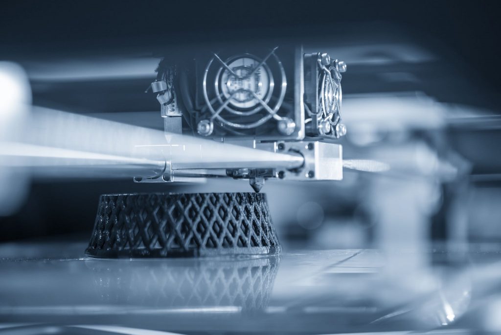 A 3d printer is being used in a factory.