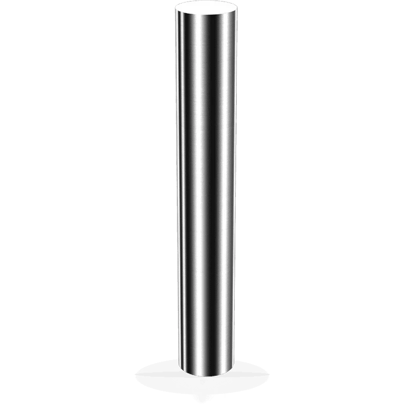 A stainless steel cylinder on a gray background.